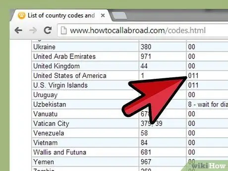 Вызов номера спутникового телефона Шаг 1