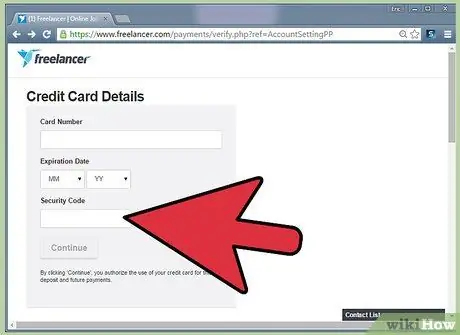 Подтвердите свою кредитную карту на Freelancer Шаг 12