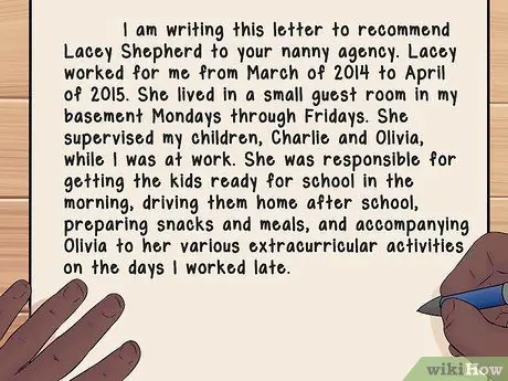 Напишите рекомендательное письмо для няни Шаг 3