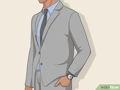 Наденьте серый костюм. Шаг 5