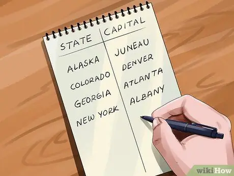 Запомните столицы штатов Шаг 1