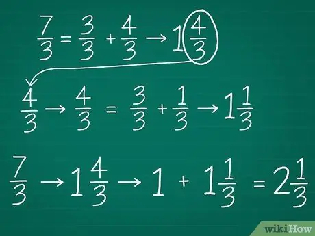 Превратите неправильную дробь в смешанное число Шаг 11