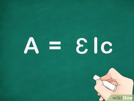 Расчет молярной поглощающей способности Шаг 1