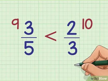 Порядок дробей от наименьшего к наибольшему Шаг 10