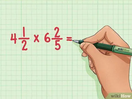 Умножение смешанных чисел, шаг 1