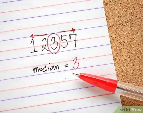 Найдите медиану набора чисел Шаг 3