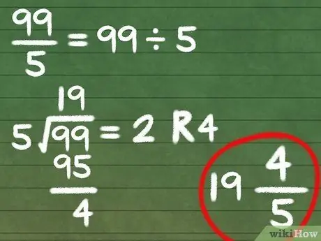 Преобразование неправильных дробей в смешанные числа Шаг 6