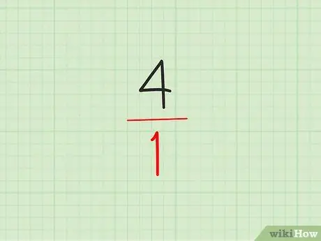 Преобразование целого числа в неправильную дробь Шаг 1