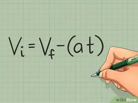 Найдите начальную скорость, шаг 1