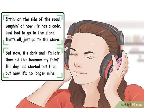 Определите стих в песне или стихотворении Шаг 1