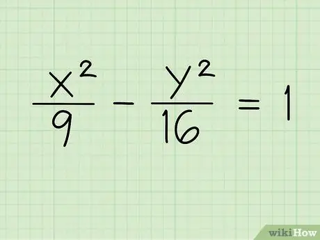 Найдите уравнения асимптот гиперболы. Шаг 1