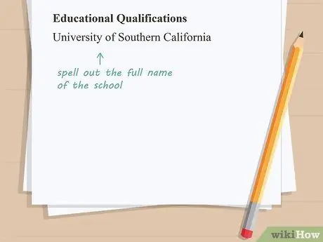 Напишите информацию об образовании в резюме Шаг 1