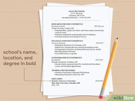 Напишите информацию об образовании в резюме Шаг 14