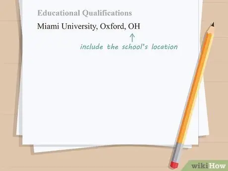 Напишите информацию об образовании в резюме Шаг 2