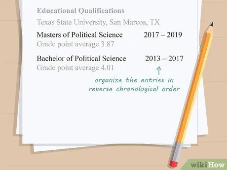 Напишите информацию об образовании в резюме Шаг 7