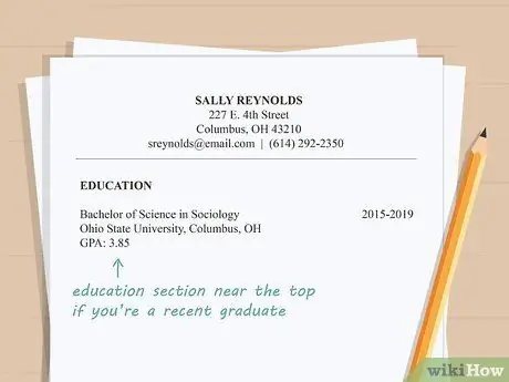 Напишите информацию об образовании в резюме Шаг 8