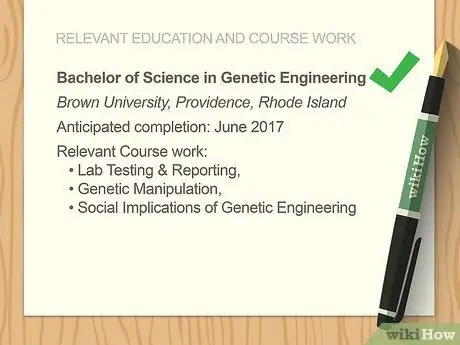 Упомяните соответствующую курсовую работу в шаге 7 резюме