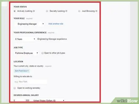 Разместите резюме в AngelList, шаг 4