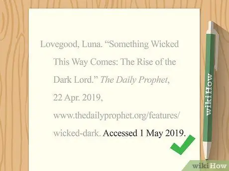 Цитируйте онлайн-статьи в MLA Step 6