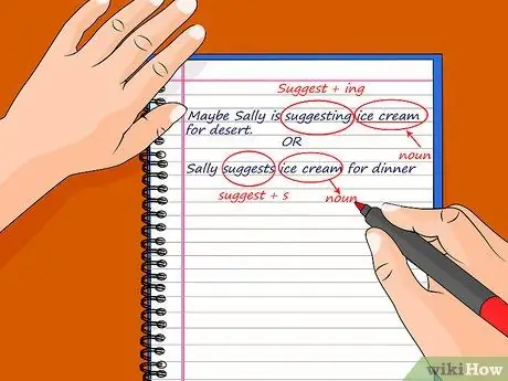 Используйте глагол предложения, шаг 3