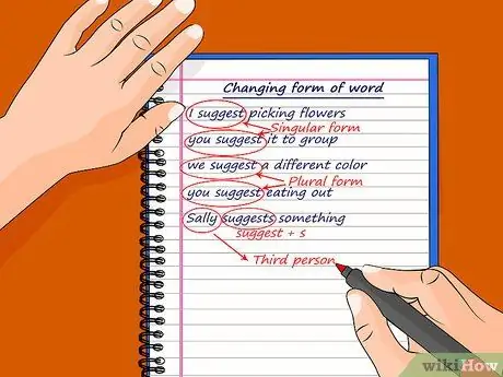 Используйте глагол предложения, шаг 5