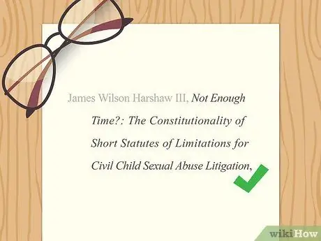 Цитируйте статьи об обзоре закона Шаг 2