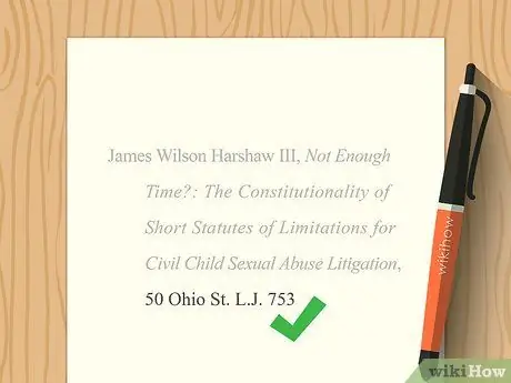 Цитируйте статьи в обзоре закона Шаг 3