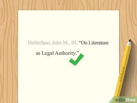 Цитируйте статьи в обзоре закона Шаг 6