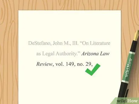 Цитируйте статьи в обзоре закона Шаг 7