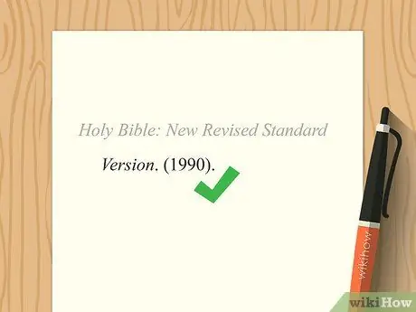 Цитируйте Библию в APA Step 7