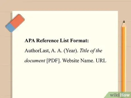 Цитируйте файл PDF в APA, шаг 1