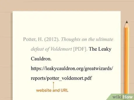 Цитируйте файл PDF в APA Step 5