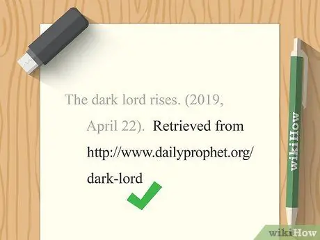 Цитировать в APA без автора Шаг 4