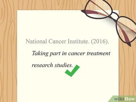 Цитируйте правительственные сайты в APA Step 3