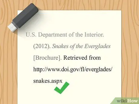 Цитируйте правительственные сайты в APA Step 5