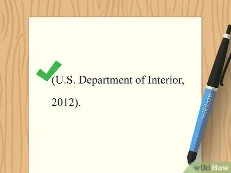 Цитируйте правительственные сайты в APA Step 7