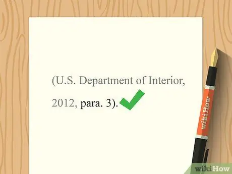 Цитируйте правительственные сайты в APA Step 8