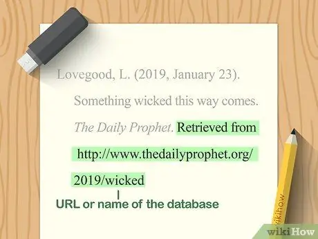 Цитируйте газетные статьи в APA Step 6