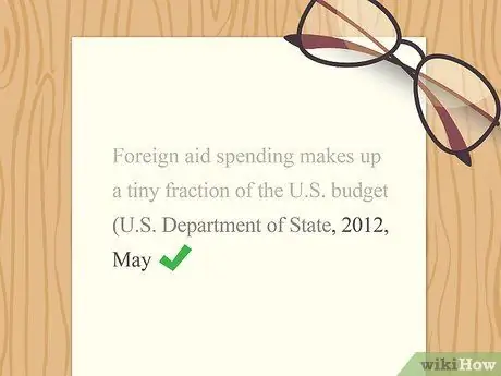 Цитируйте правительственные документы в APA Step 3