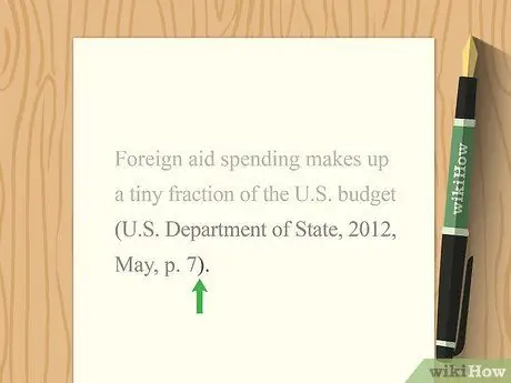 Цитируйте правительственные документы в APA Step 5