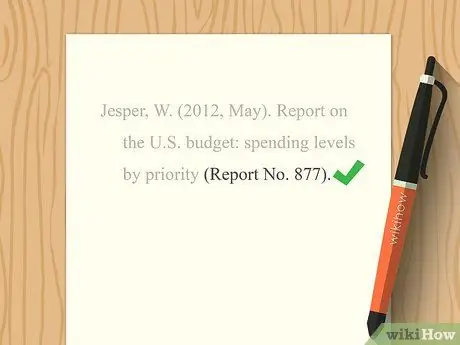 Цитируйте правительственные документы в APA Step 9