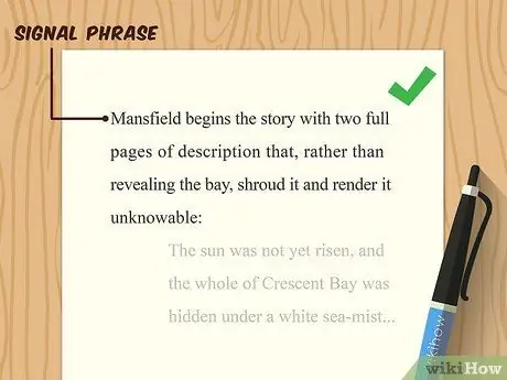 Форматирование цитаты в MLA Шаг 6