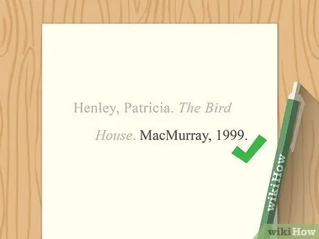 Цитируйте книги в библиографиях MLA Шаг 4