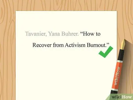 Процитируйте выступление TED в шаге 6 MLA