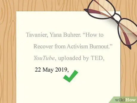 Процитируйте выступление TED в шаге 8 MLA