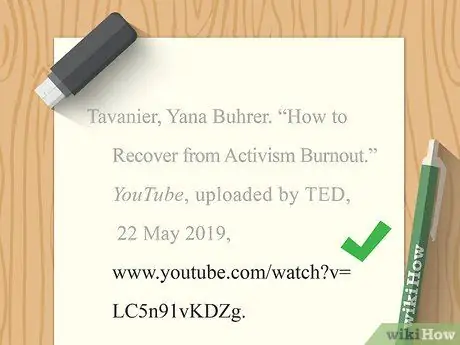 Процитируйте выступление TED в шаге 9 MLA