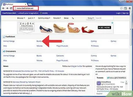 Читать истории на FanFiction. Net Шаг 1