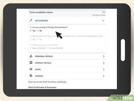 Подать заявку на получение необеспеченной кредитной карты Шаг 3