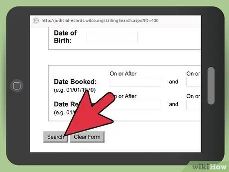 Узнайте, находится ли кто-то в тюрьме в округе Уильямсон, штат Техас Шаг 4