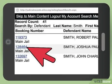 Узнайте, находится ли кто-то в тюрьме в округе Уильямсон, штат Техас Шаг 9